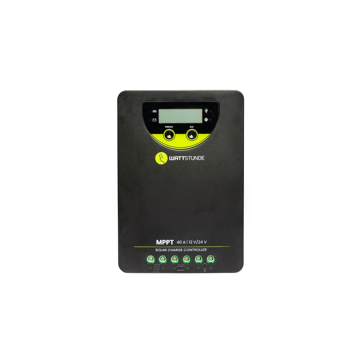 WATTSTUNDE® WLR-BT 40.90 MPPT Solar-Laderegler – 40A, Bluetooth, LCD, 12/24 V