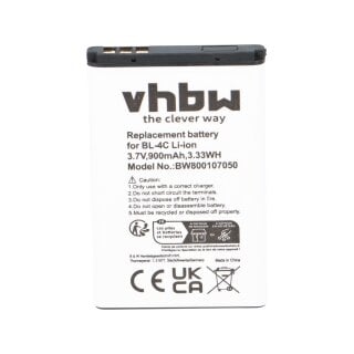Ersatzakku BBK BL-4C 3,7V 900mAh kompatibel mit vielen Mobilgeräten