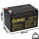 192x (1 Palette) Kung Long Akku 12V 15Ah WP15-12SE Batterie AGM zyklenfest