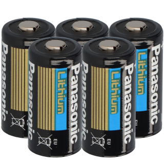 5x Panasonic 3V CR123A DL123A Batterien  CR17345 Ultra Lithium Foto Bulk