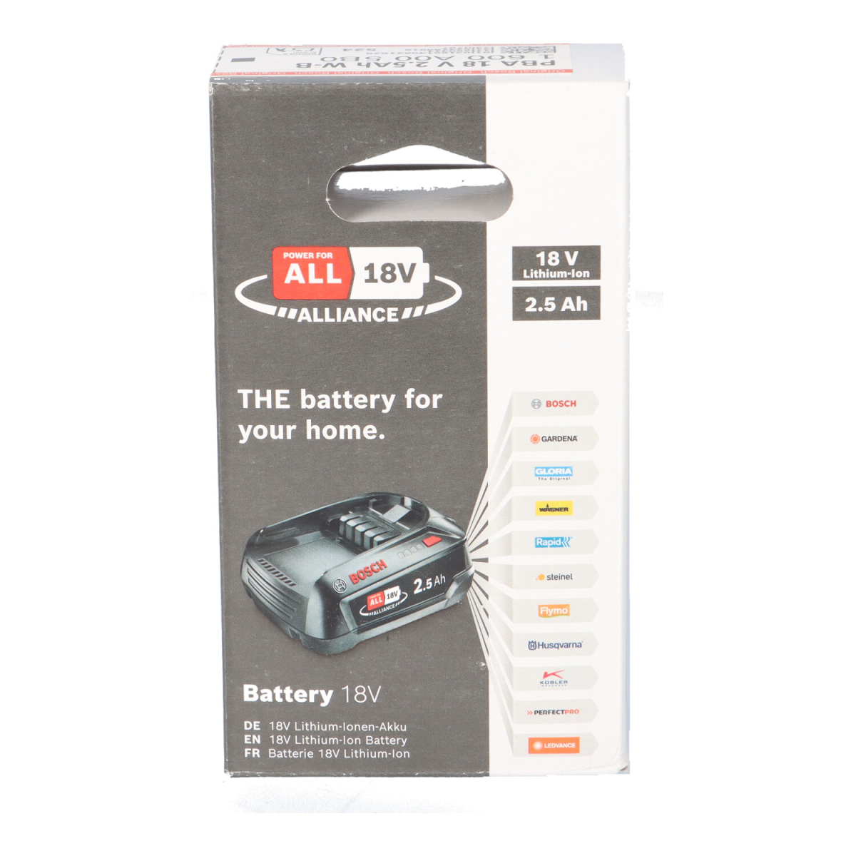 Bosch Ersatz-Akku PBA 18V 2.5Ah W-B Hohe Kapazität für längere Laufzeit Kompatibel mit Allen 18V Power for All-Geräten