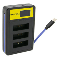 PATONA Triple USB Kamera-Akkuladegerät für Canon N