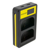 PATONA Kamera-Akkuladegerät Canon LP-E6 Dual USB LCD ko