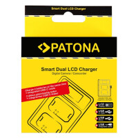PATONA Kamera-Akkuladegerät Canon LP-E6 Dual USB LCD ko