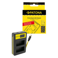 PATONA Ladegerät DMW-BLC12 USB Dual LCD für Lumix 