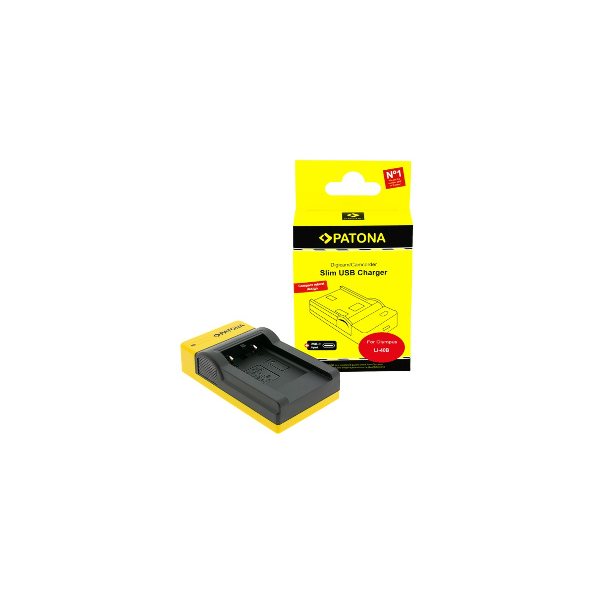 PATONA Slim USB Ladegerät USB-C für Olympus, Nikon, Pentax