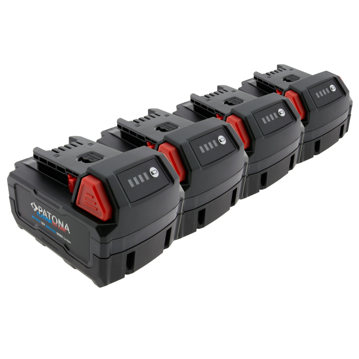 4er-Set PATONA Platinum 18V Akku für Milwaukee M18 mit USB-C PD45W