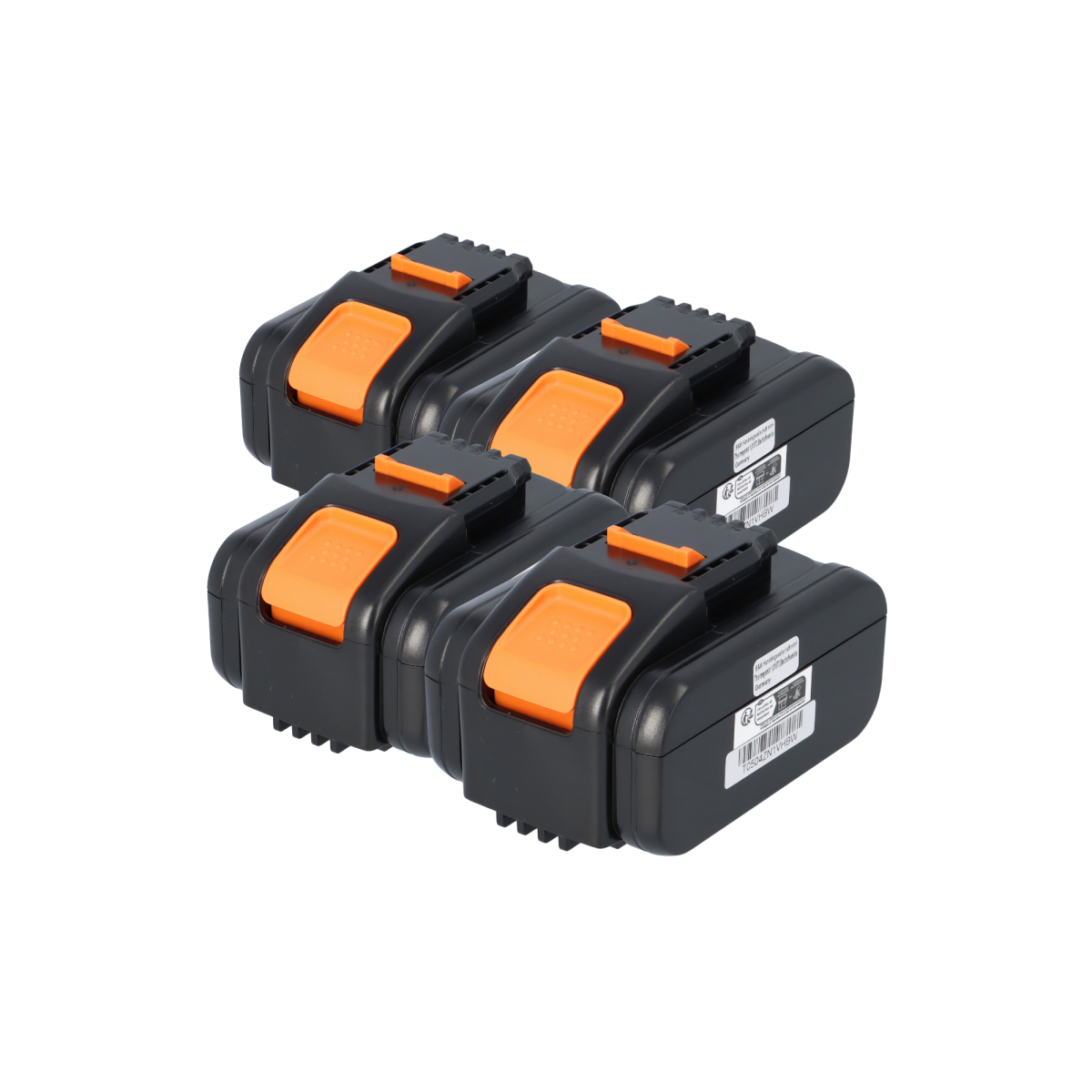 4er-Set EXTENSILO Ersatzakku 20V 6000mAh Li-Ion – kompatibel mit DeltaFox, Worx, Pattfield, Rockwell, AL-KO