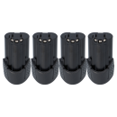 4er-Set 12V Li-Ion Ersatzakku 2000mAh für Hendi 936795