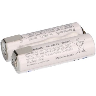 Panasonic Akkupack 2x Mignon (AA) Lötfahne NiMH eneloop Reihe F1x2 2.4V 1900mah