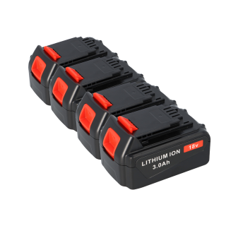 4er-Set 18V Ersatzakkus 3000mAh für Black & Decker Werkzeuge