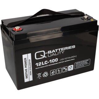 Q-Batteries 12LC-100 / 12V 107Ah Bleiakku als zyklenfeste Ausführung