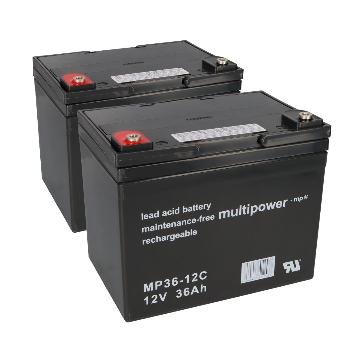 Ersatzakku für MOBILIS M33/M36 2x Multipower 12V - 36Ah Zyklenfest AGM VRLA