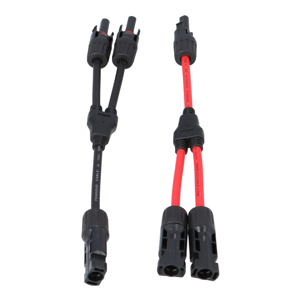 Solarkabel Y-Verteiler 6mm² M/FF + F/MM Rot/Schwarz – PV Parallelverbinder 40A 1000V DC