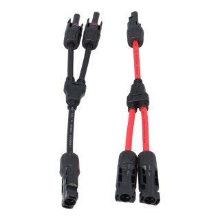 Solarkabel Y-Verteiler 6mm² M/FF und F/MM Rot Schwarz