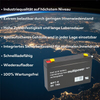 APC RBC18 Ersatzakku - 2x Multipower MP7-6 6V 7Ah - SC250RMI