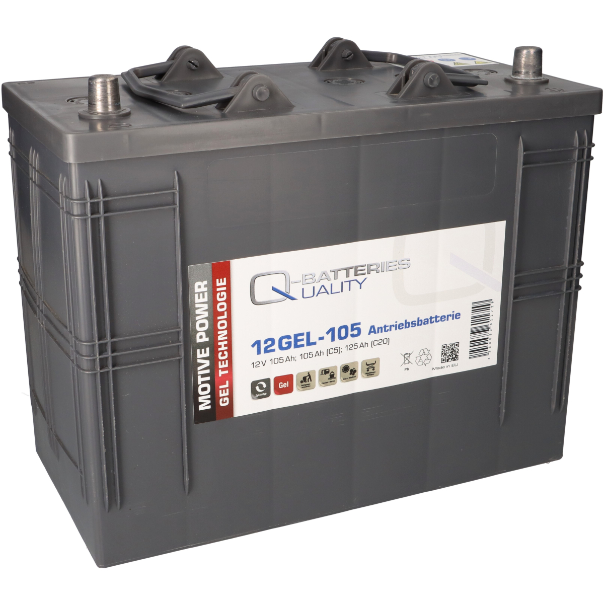 Quality-Batteries 12GEL-105 Antriebsbatterie 12 Volt 105 Ah (5h), 120 AH (20h) / Blei-Gel-Akku