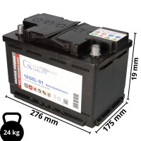 Q-Batteries 12GEL-51 12 V 52 Ah (C5) / 60 Ah (C20) Gel-Trakt