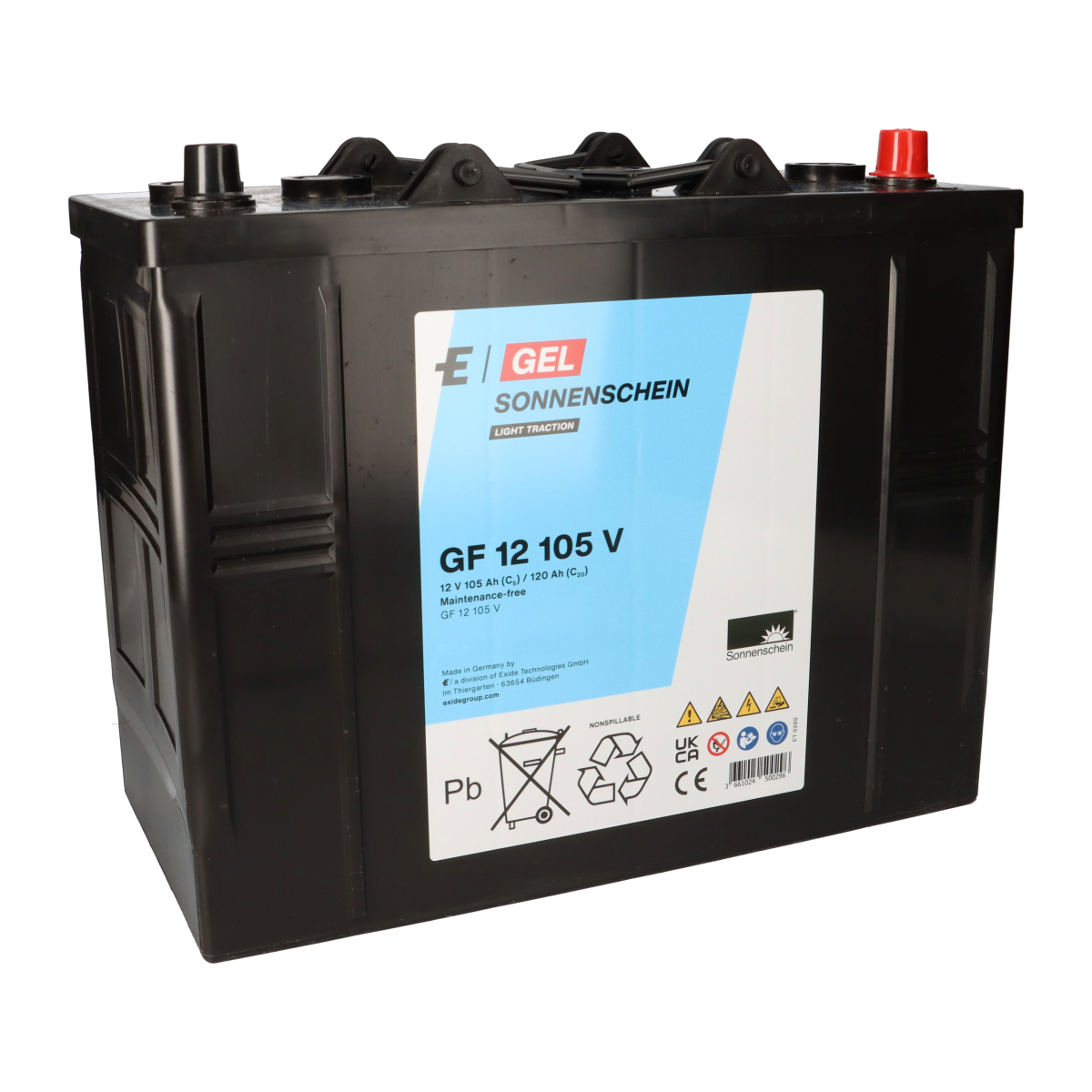 Exide Sonnenschein GF 12 105 V dryfit Blei Gel Antriebsbatterie 12V 105Ah (5h) VRLA