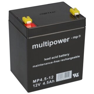 Multipower Blei-Akku MP4,5-12  Pb 12V / 4,5Ah Faston 4,8