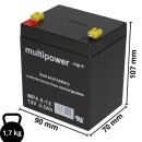 Multipower Blei-Akku MP4,5-12  Pb 12V / 4,5Ah Faston 4,8