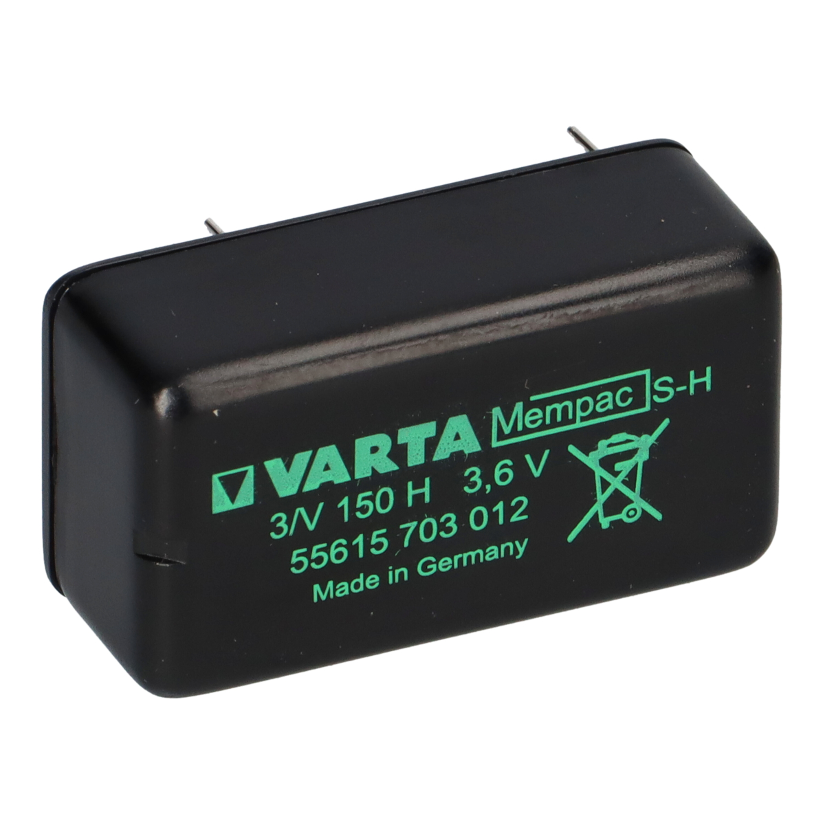 Varta Mempac 3/V150H - 3,6V / 150mAh Print 2/2 ++/-- VKB 55615 703 012