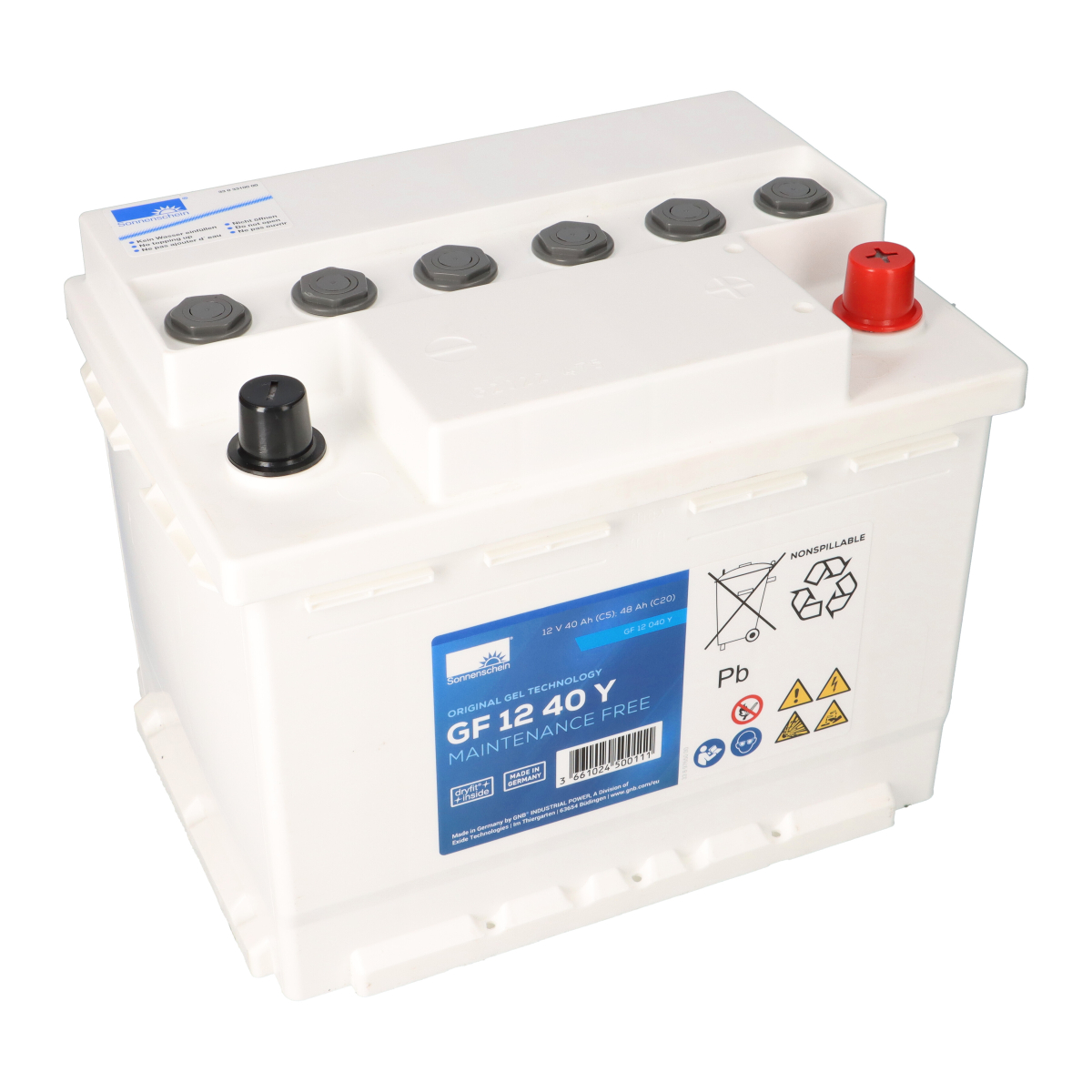 Exide Sonnenschein GF 12 040 Y dryfit Blei Gel Antriebsbatterie 12V 40Ah (5h) VRLA