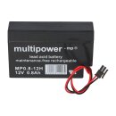 2x Multipower Blei-Akku MP0,8-12H Pb 12V 0,8Ah Heim und Haus Stecker Rollladen