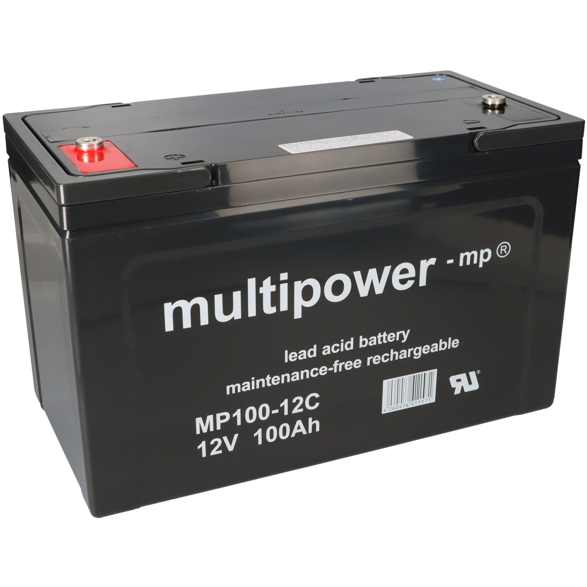 Multipower Blei-Akku MP100-12I Pb 12V / 100Ah Zyklenfest, M6 Innengewinde