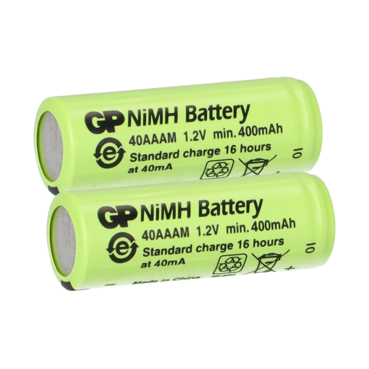 2x GP Akku 2/3 AAA 1,2V / 400mAh GP40AAAM Micro NiMH Akku Höhe 28,5mm