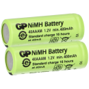 2x GP Akku 2/3 AAA 1,2V / 400mAh GP40AAAM Micro NiMH Akku...