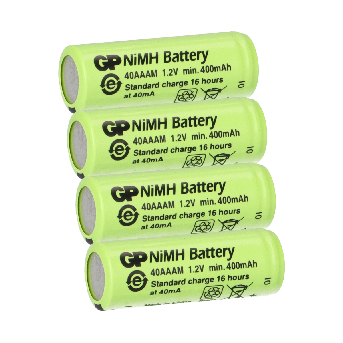 4x GP Akku 2/3 AAA 1,2V / 400mAh GP40AAAM Micro NiMH Akku Höhe 29,7mm