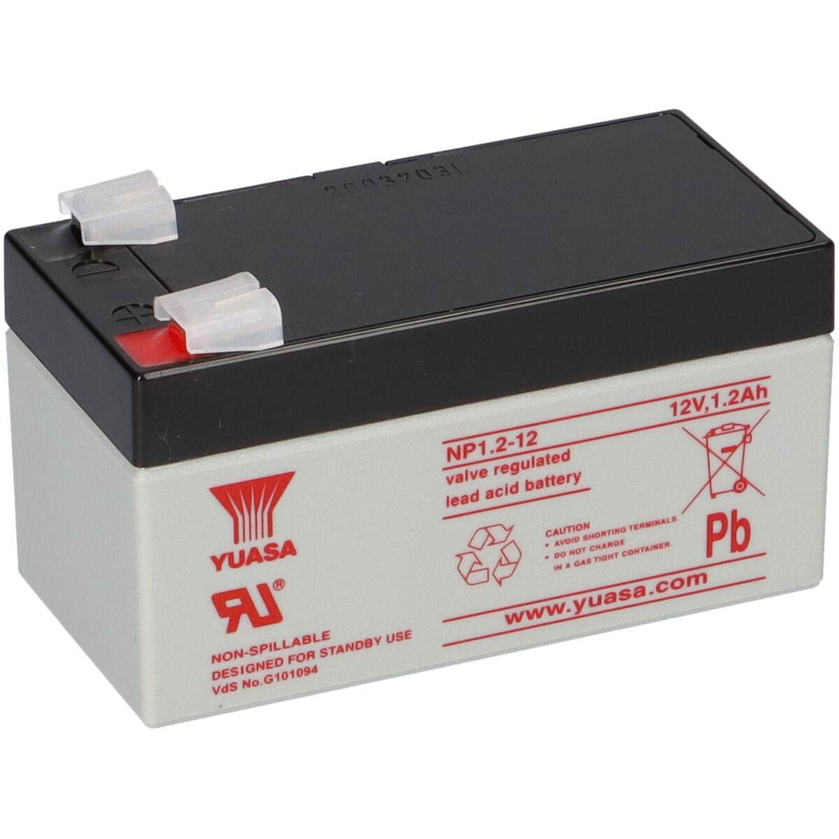 Yuasa Blei-Akku NP1.2-12 Pb 12V / 1,2Ah VdS, Faston 4,8