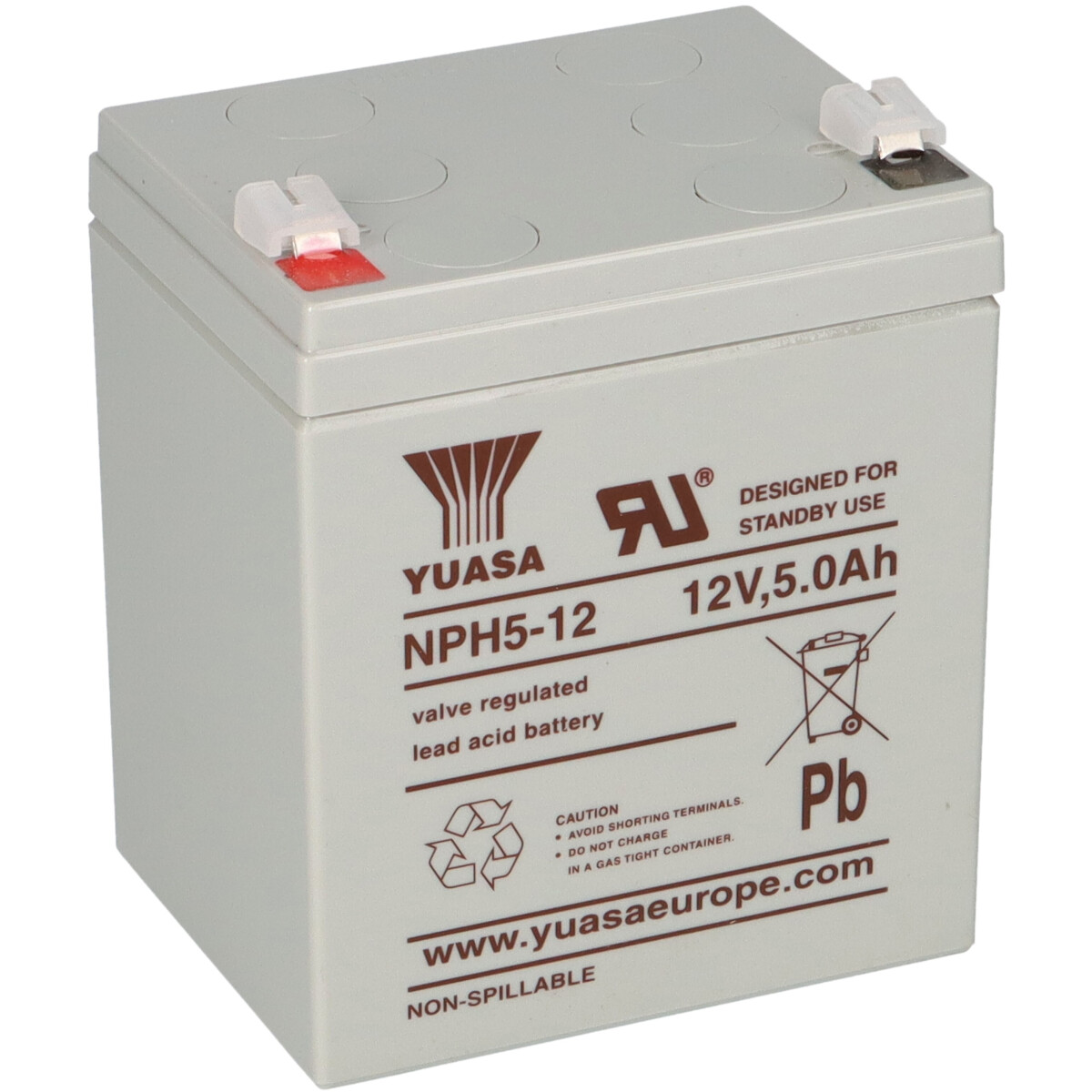 Yuasa NPH5-12 High-Rate AGM-Bleiakku 12V 5Ah – Faston F2 6,3mm