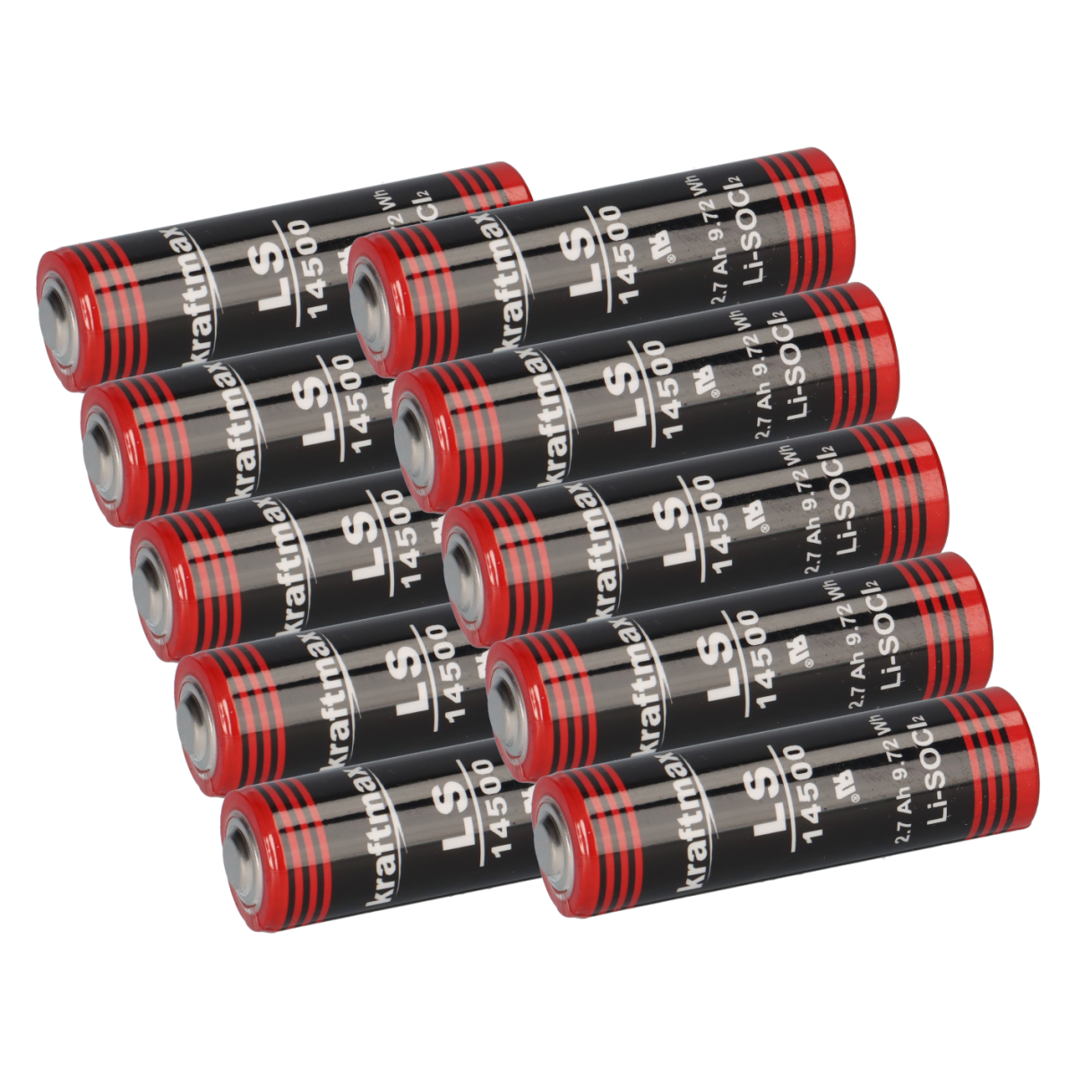 10x Kraftmax Lithium 3,6V Batterie LS14500 ER14505 AA - Zelle