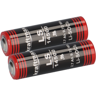 2x Kraftmax Lithium 3,6V Batterie LS14500 ER14505 AA Zelle
