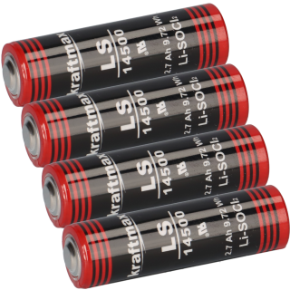 4x Kraftmax Lithium 3,6V Batterie LS14500 ER14505 AA Zelle