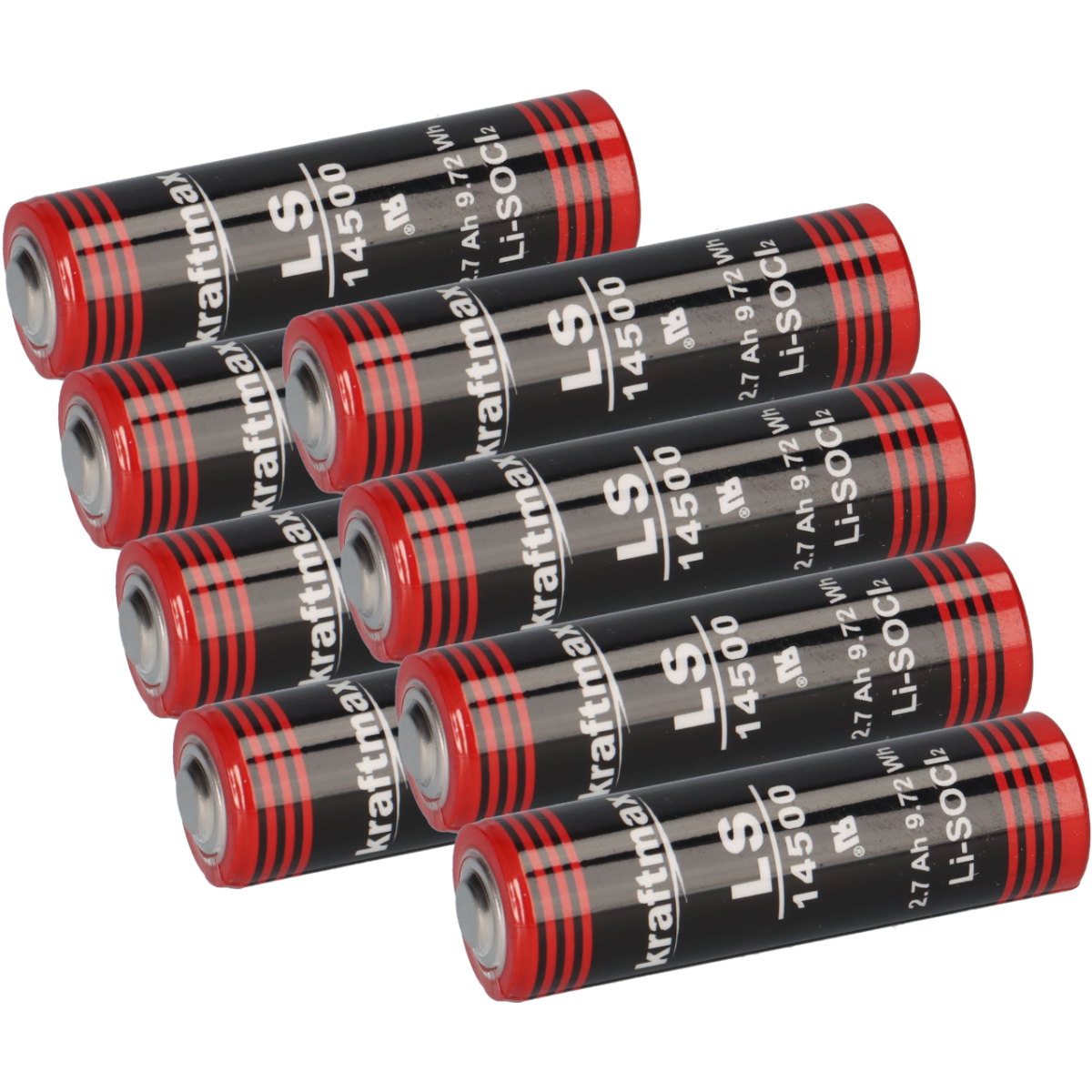 8x Kraftmax Lithium 3,6V Batterie LS14500 ER14505 AA - Zelle