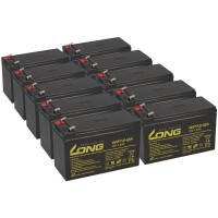 10x Kung Long VDS WP7,2-12A F2 12V 7,2 Ah Blei AGM Akku 6,3m