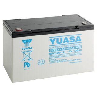 Yuasa Blei-Akku NPC100-12I Pb 12V / 100Ah Zyklenfest, M8 Innengewinde