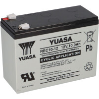 Yuasa Blei-Akku REC10-12 Pb 12V / 10Ah Zyklenfest, Faston 6,