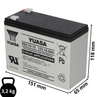 Yuasa REC10-12 zyklenfester AGM-Bleiakku 12V 10Ah – Fa