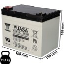 Yuasa Blei-Akku REC36-12I Pb 12V / 36Ah Zyklenfest, M5 Innengewinde