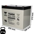 Yuasa Blei-Akku REC80-12I Pb 12V / 80Ah Zyklenfest, M6 Innengewinde