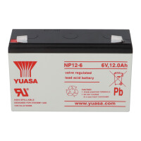Yuasa NP12-6 AGM-Bleiakku 6V 12Ah VdS – Faston F2 6,3 