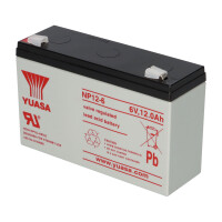 Yuasa NP12-6 AGM-Bleiakku 6V 12Ah VdS – Faston F2 6,3 