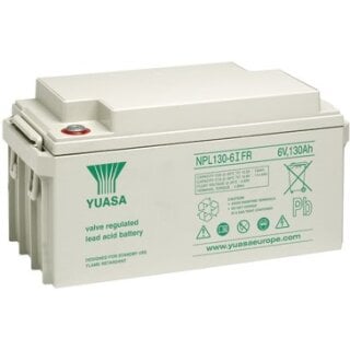 Yuasa Blei-Akku NPL130-6IFR Pb 6V / 130Ah 10-12 Jahresbatterie, M6 Innen