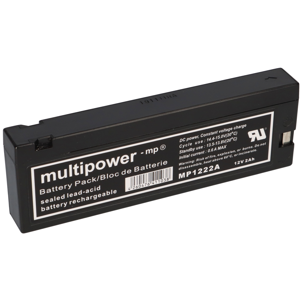 Multipower Blei-Akku MP1222A Pb 12V / 2Ah Klemmkontakt