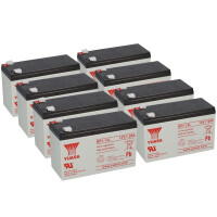 8x Yuasa Blei-Akku NP7-12L Pb 12V 7Ah VdS, Faston 6,3mm 1