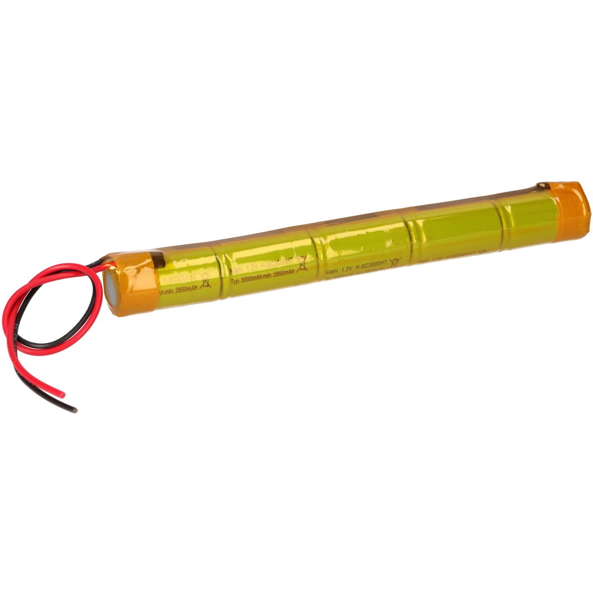 Ersatzakku Sub C NiMH 6V 3,0 Ah Stange 30cm Kabel Notlicht Hochtemperatur L51NiMH3000